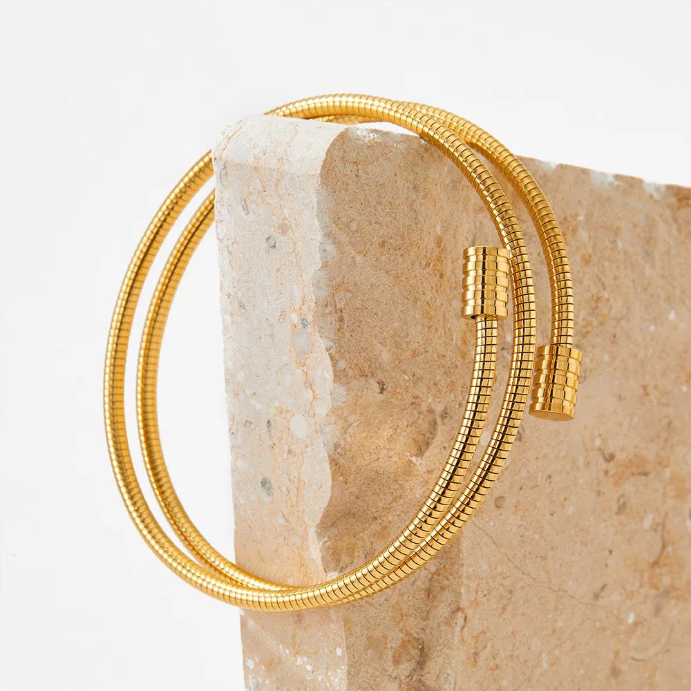 Spiral Twisted Gold Cuff