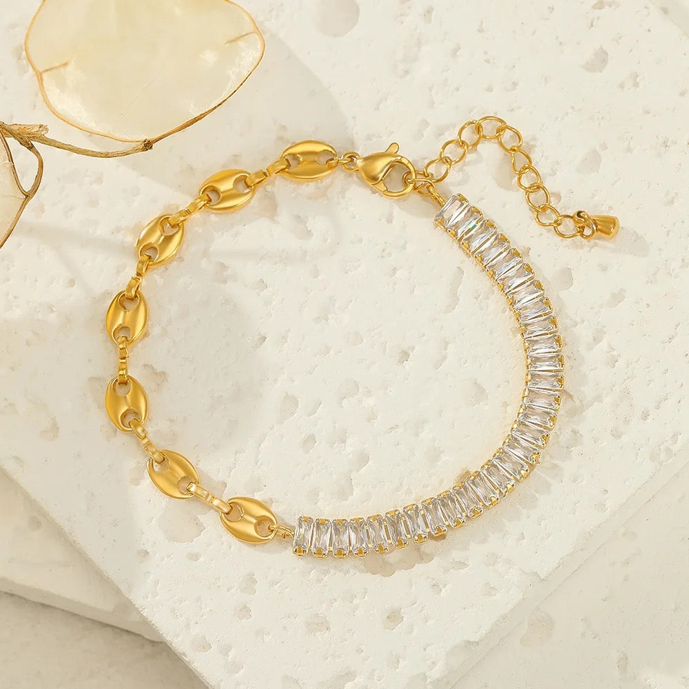 Jennifer Tennis Chunky Gold Bracelet