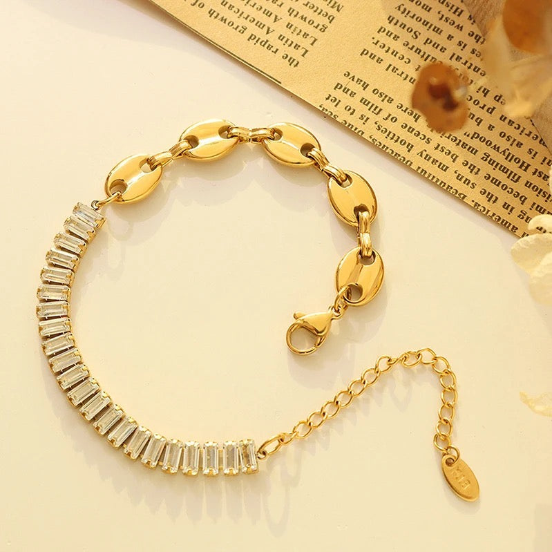 Jennifer Tennis Chunky Gold Bracelet