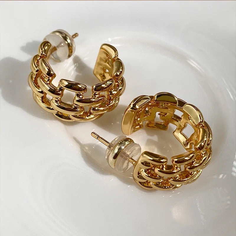 Darcie Net Gold Hoops