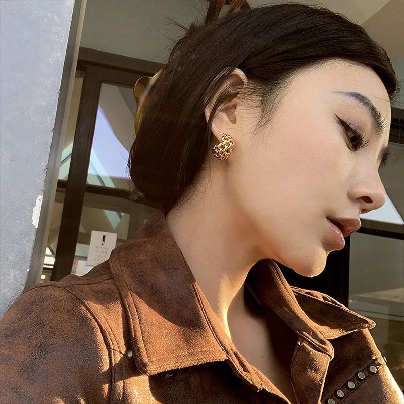 Darcie Net Gold Hoops