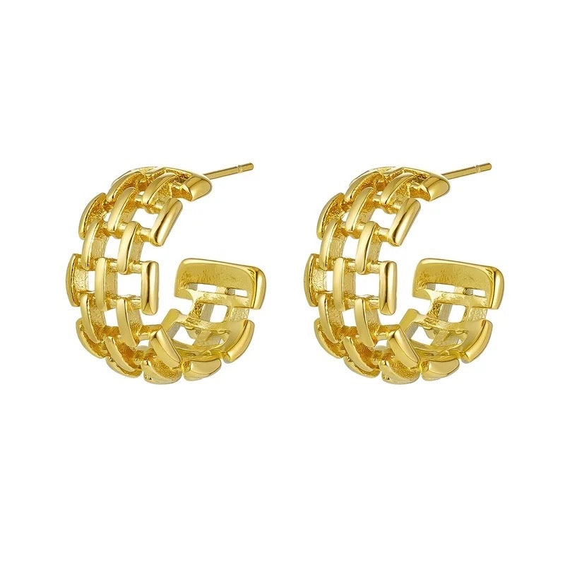 Darcie Net Gold Hoops