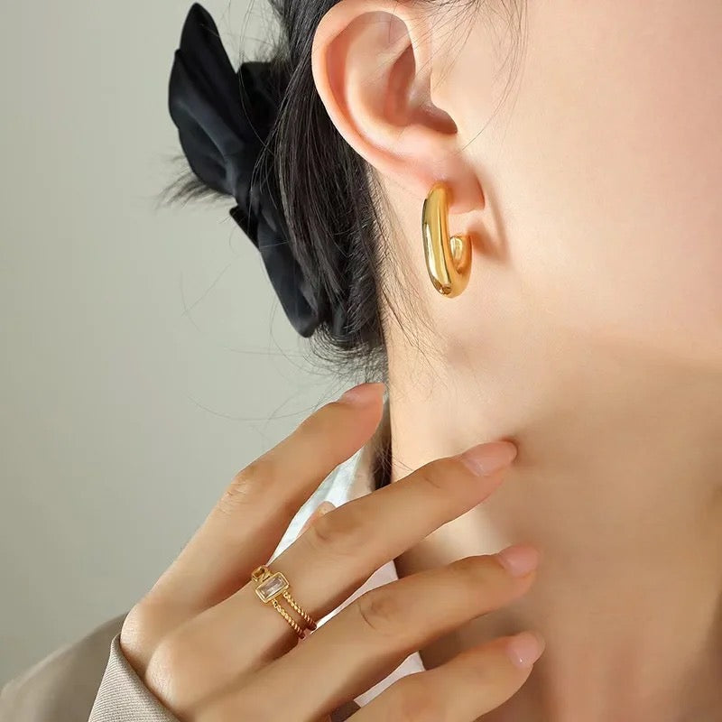 Raina Chunky Gold Hoops