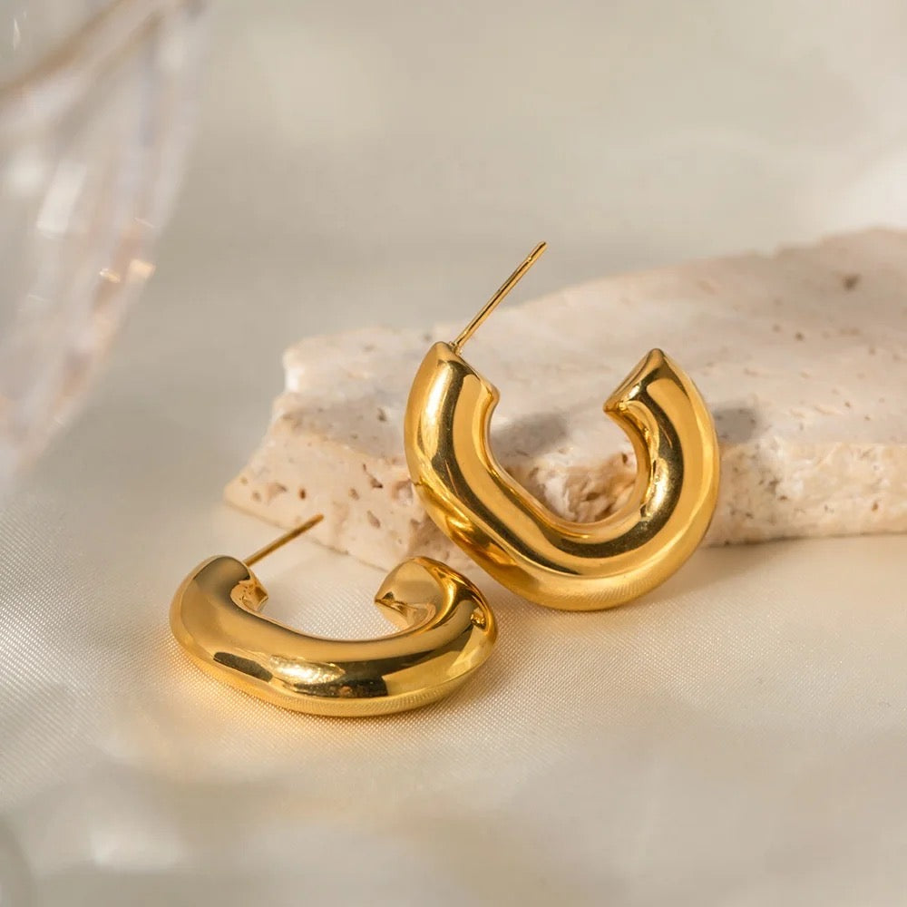 Raina Chunky Gold Hoops