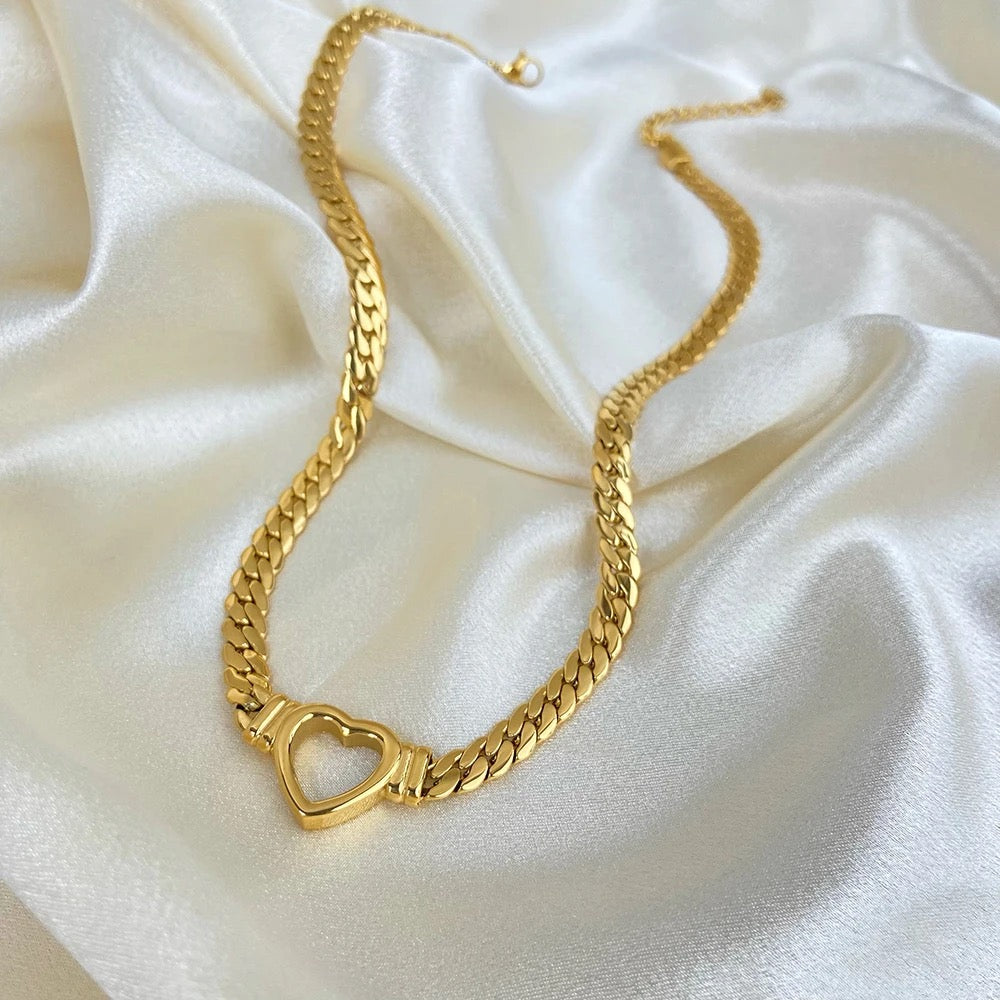 Barbell Heart Chunky Necklace