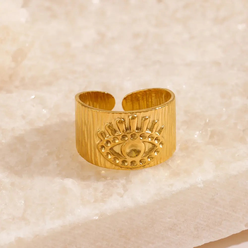 Misha Evil Eye Adjustable Ring