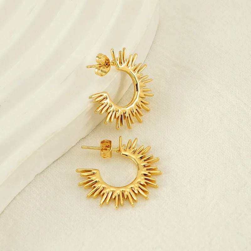 Sunburst Gold Earrings