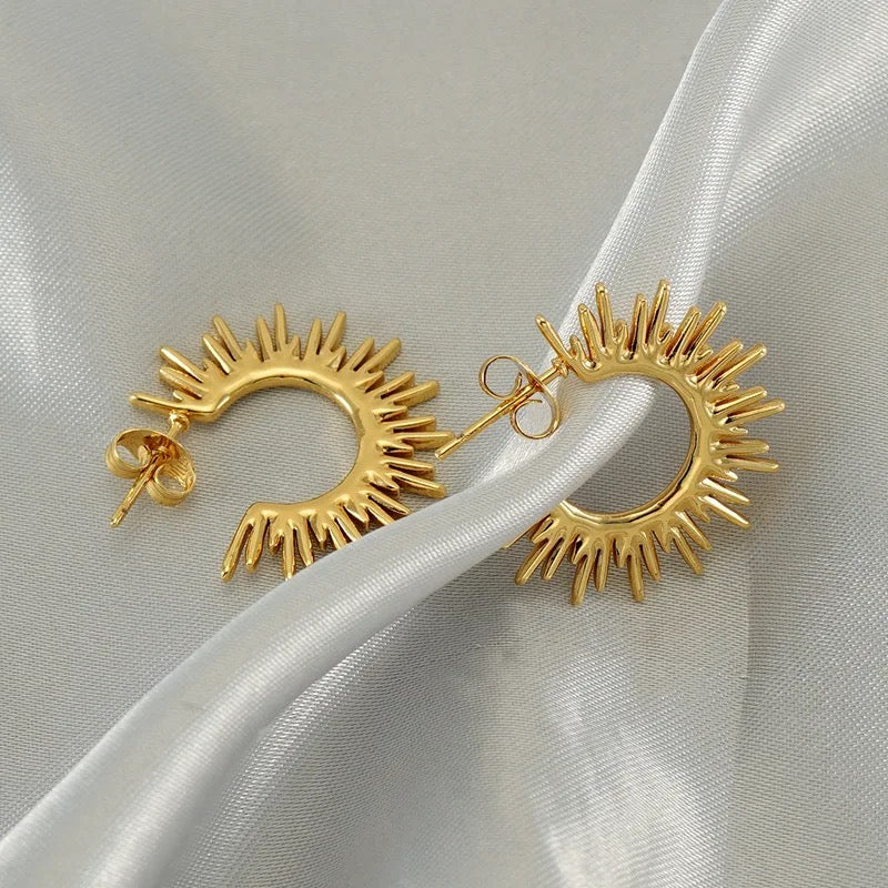 Sunburst Gold Earrings
