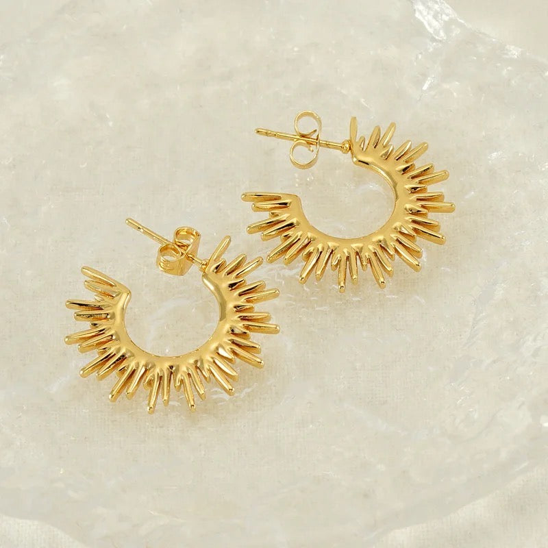 Sunburst Gold Earrings