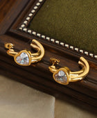 Diona Heart Gold Hoops