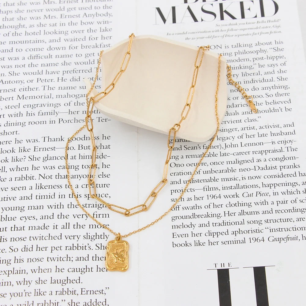 Butterfly Gold Layered Necklace