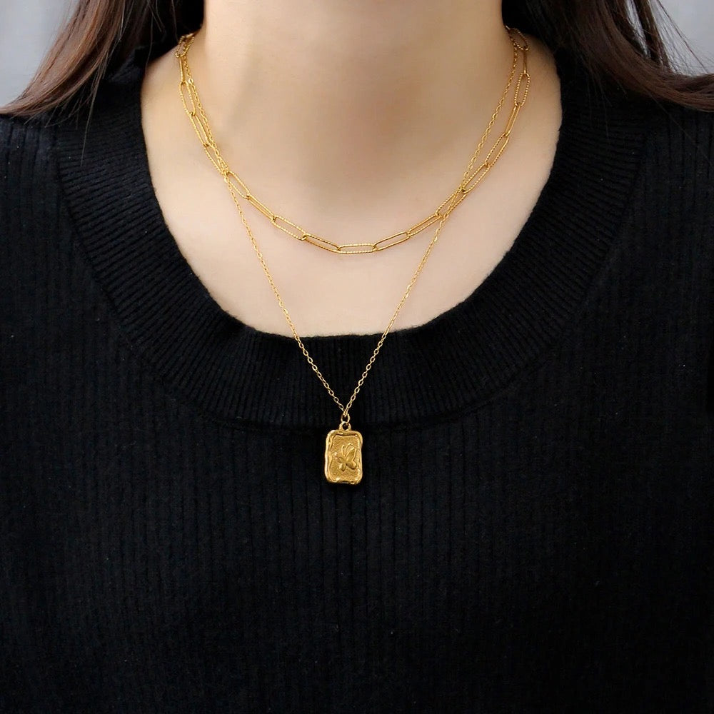 Butterfly Gold Layered Necklace