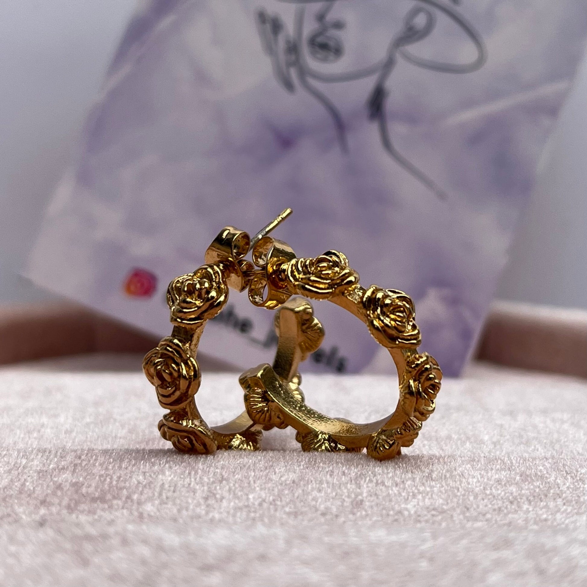 Rosellete Round Gold Hoops