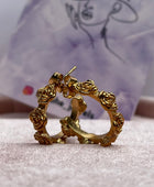 Rosellete Round Gold Hoops