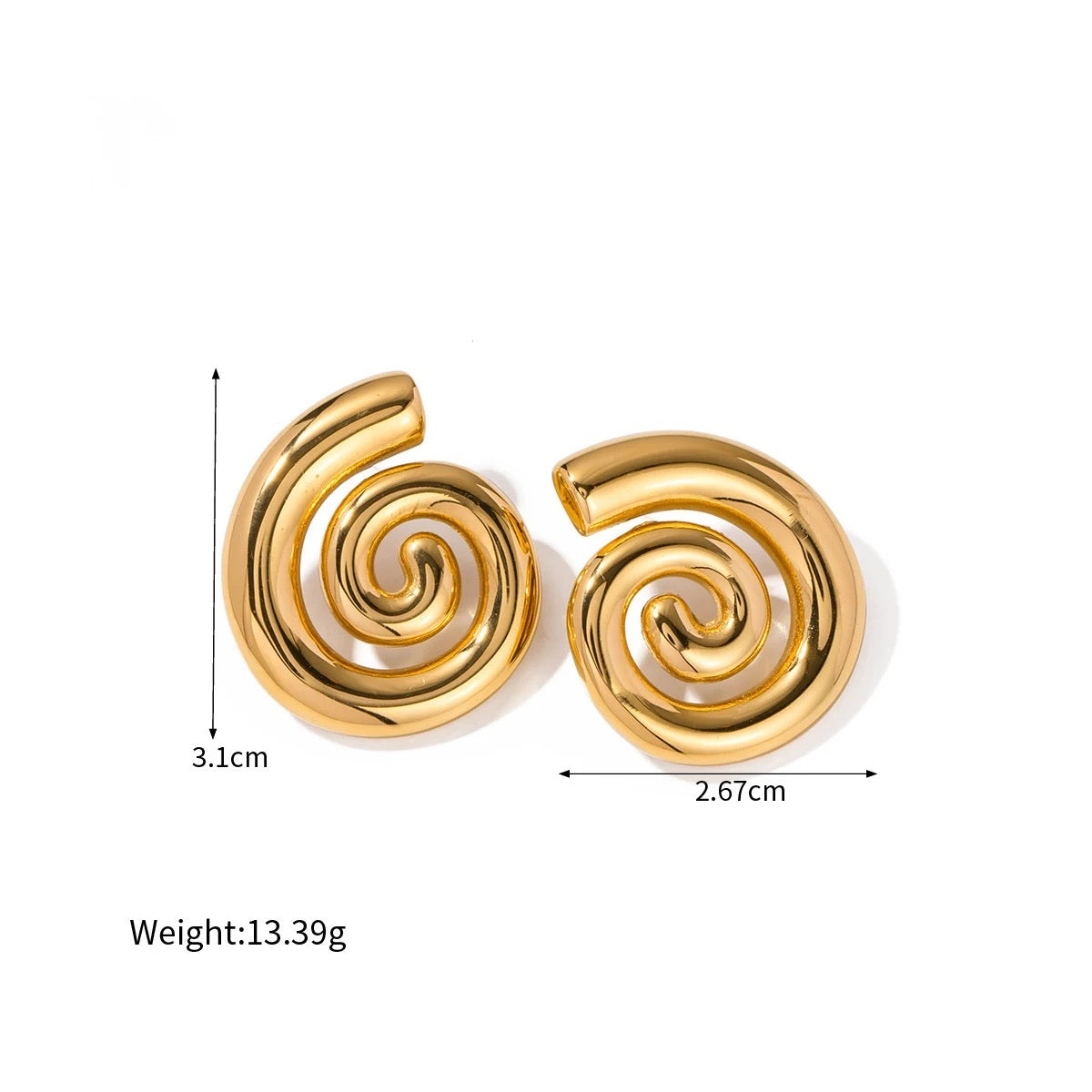 Suzette Curvy Gold Earrings