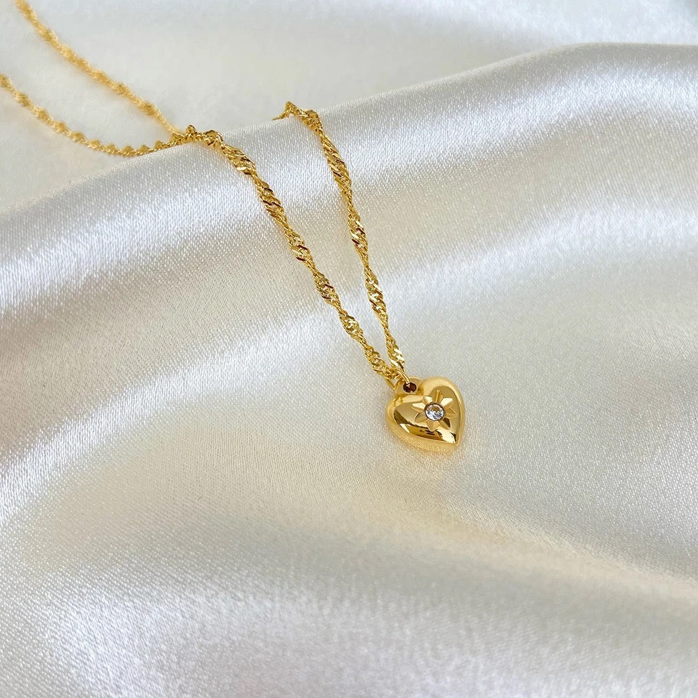 Barcelona Heart Gold Necklace