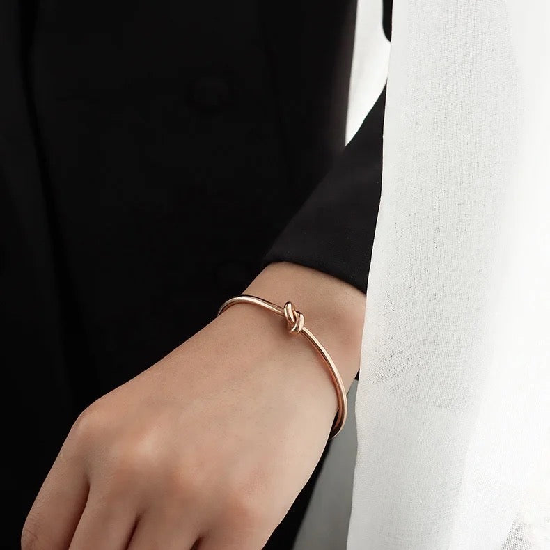 Knot Gold and Rose Gold Cuffs