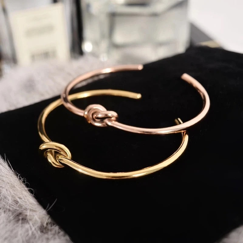 Knot Gold and Rose Gold Cuffs