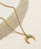 Equine Blue Stone Moon Necklace