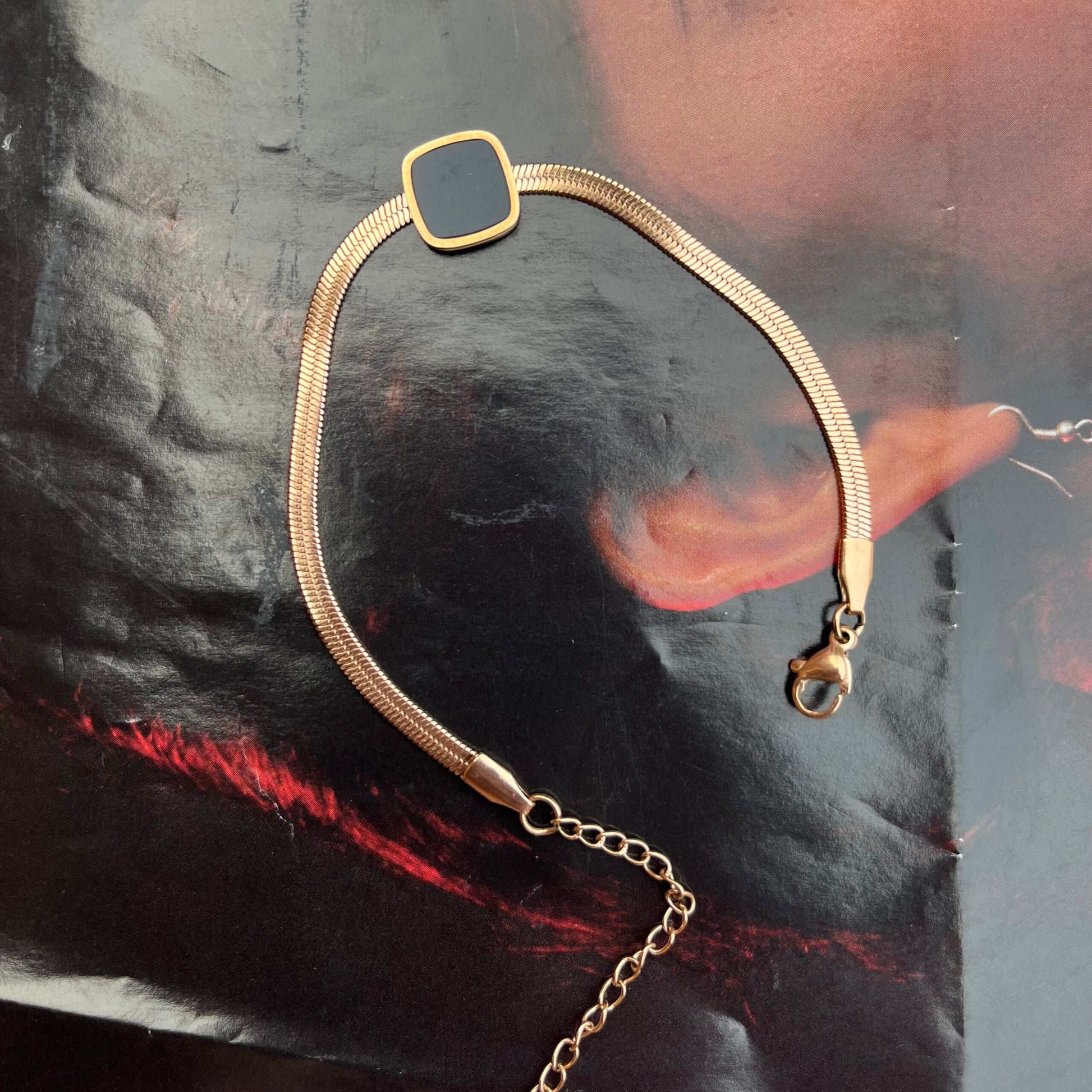 Mello Square Snake Rosegold Bracelet