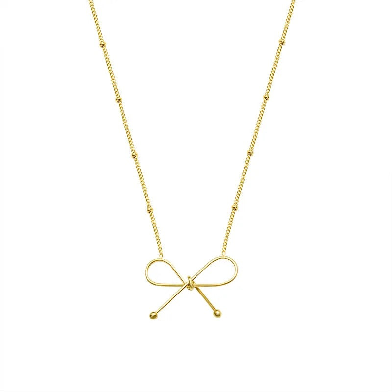 Gracie Big Bow Gold Necklace