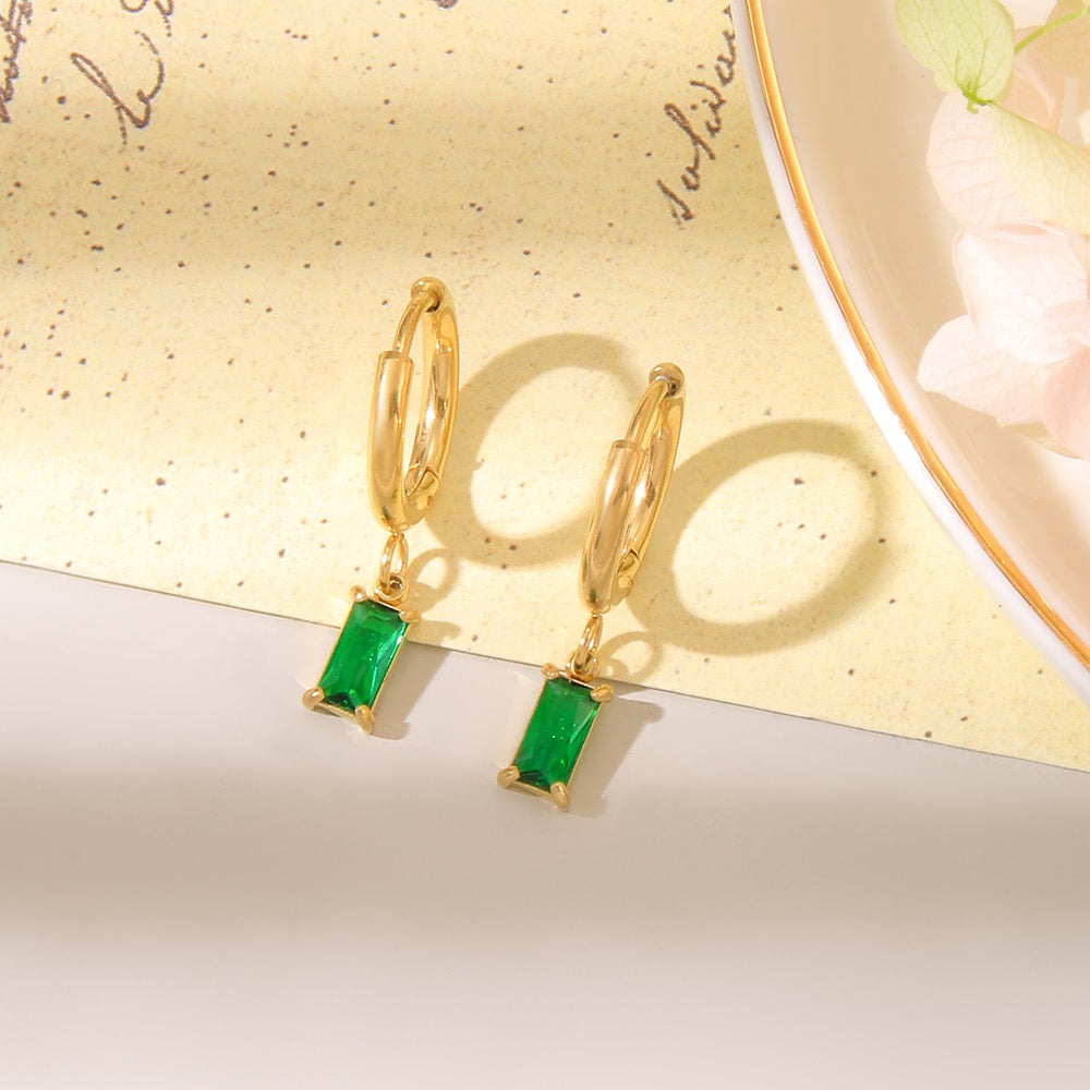 Ramo Emerald Gold Huggies