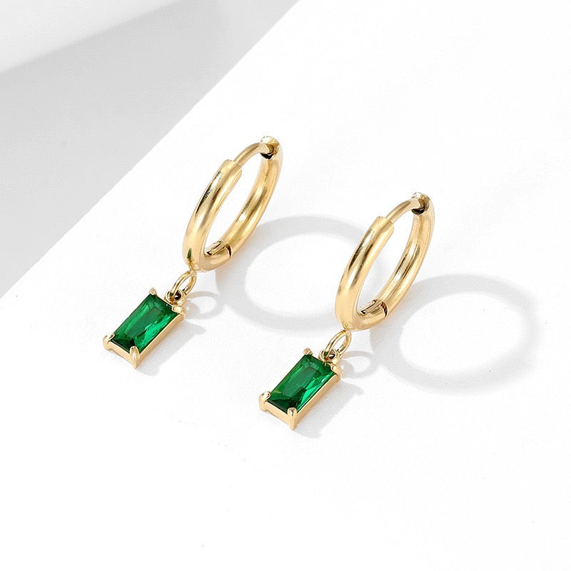 Ramo Emerald Gold Huggies