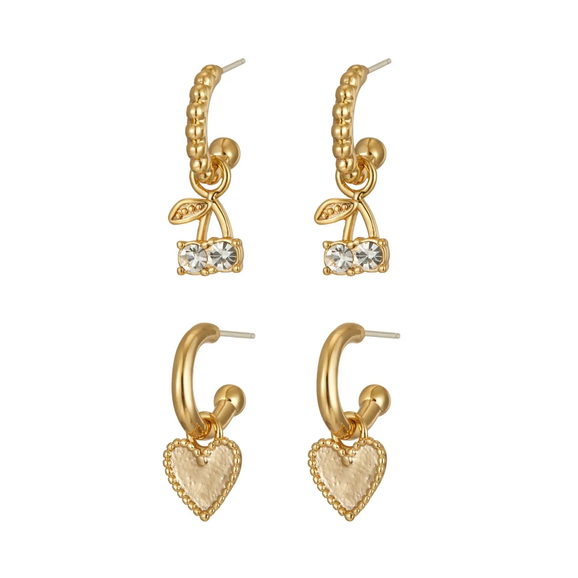 Mini Heart Gold Earrings