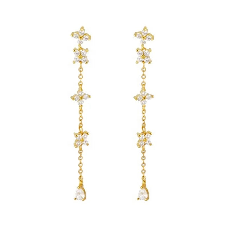 Merci Flower Long Earrings