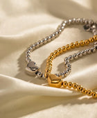 Rosco Heart Beaded Gold Bracelet