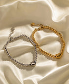 Rosco Heart Beaded Gold Bracelet