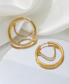 Kenni Chain Round Gold Hoops