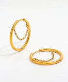Kenni Chain Round Gold Hoops
