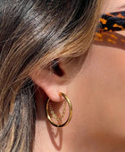 Kenni Chain Round Gold Hoops