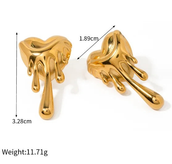 Driplin Heart Melting Earrings