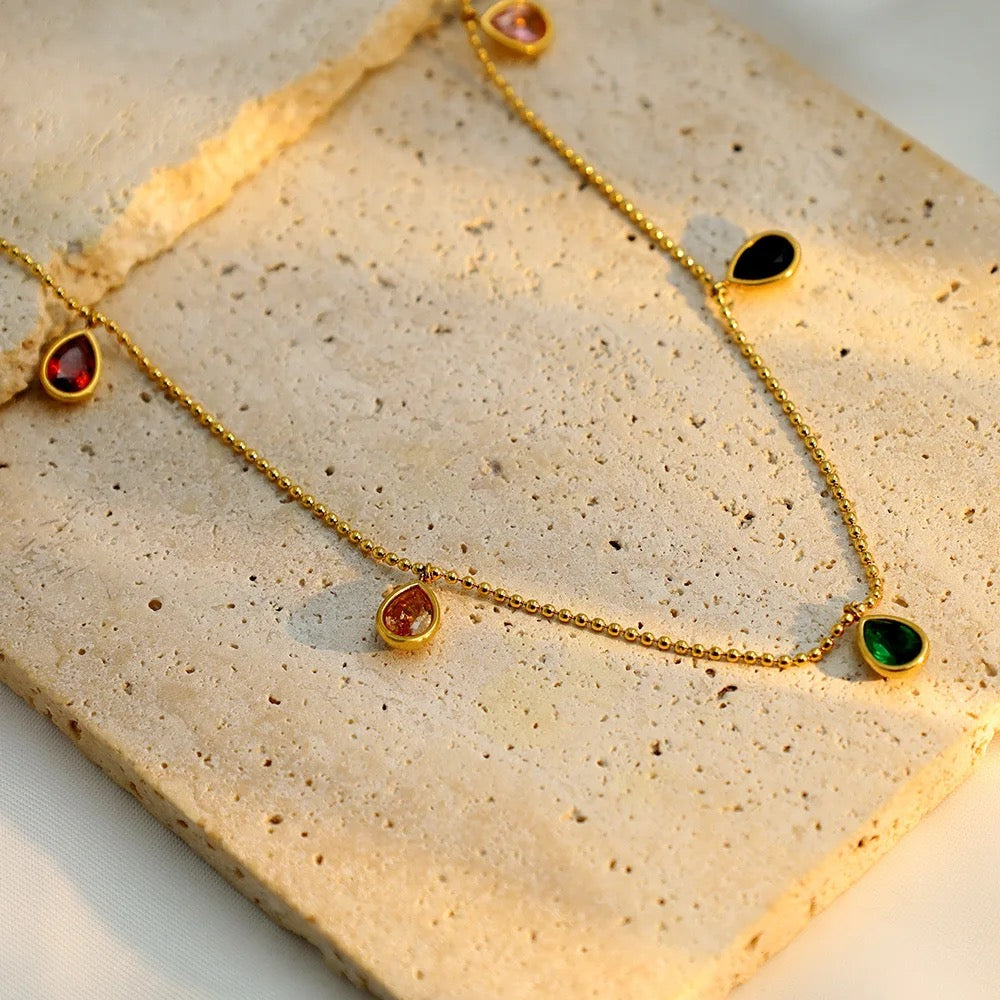 Belle Multicolor Drop Necklace