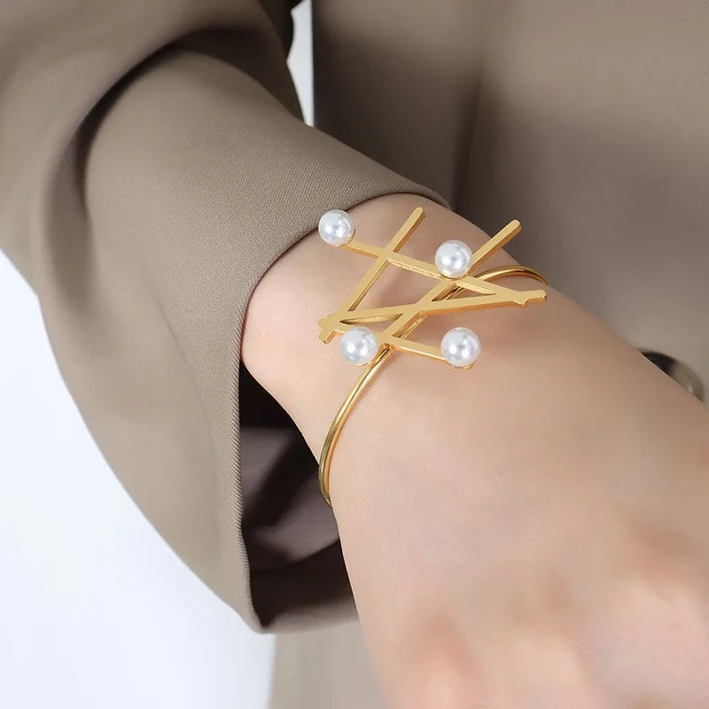 Jasper Pearl Statement Cuff
