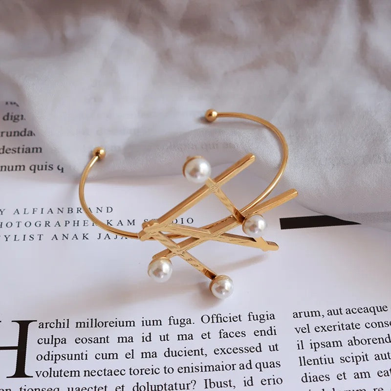 Jasper Pearl Statement Cuff
