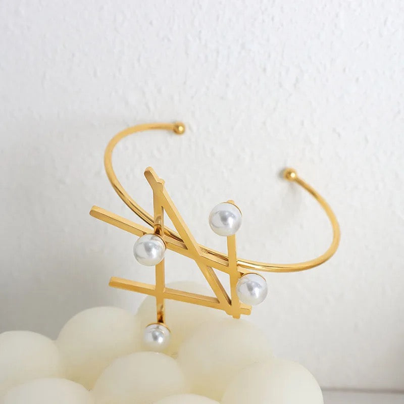 Jasper Pearl Statement Cuff