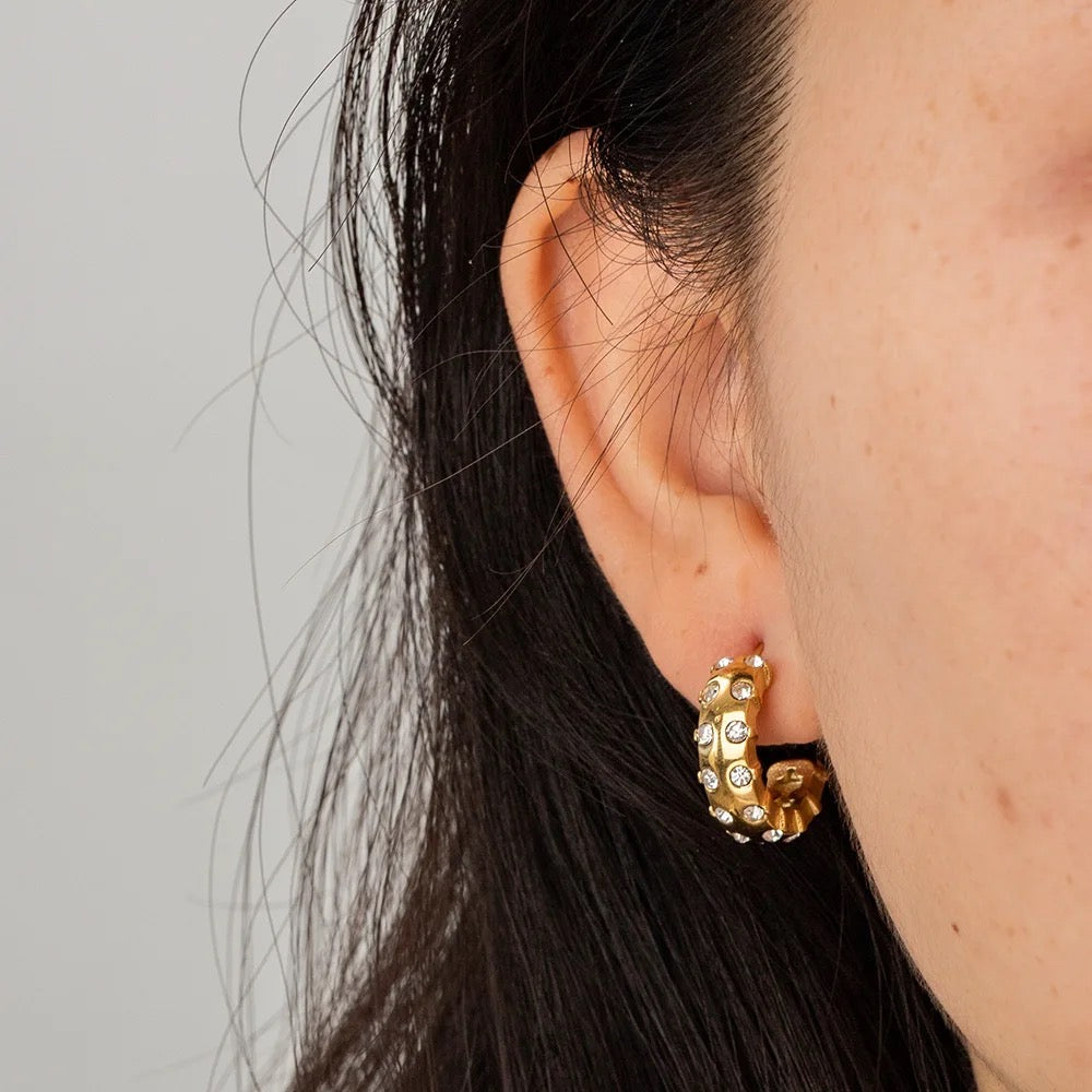 Fion Diamond Gold Hoops