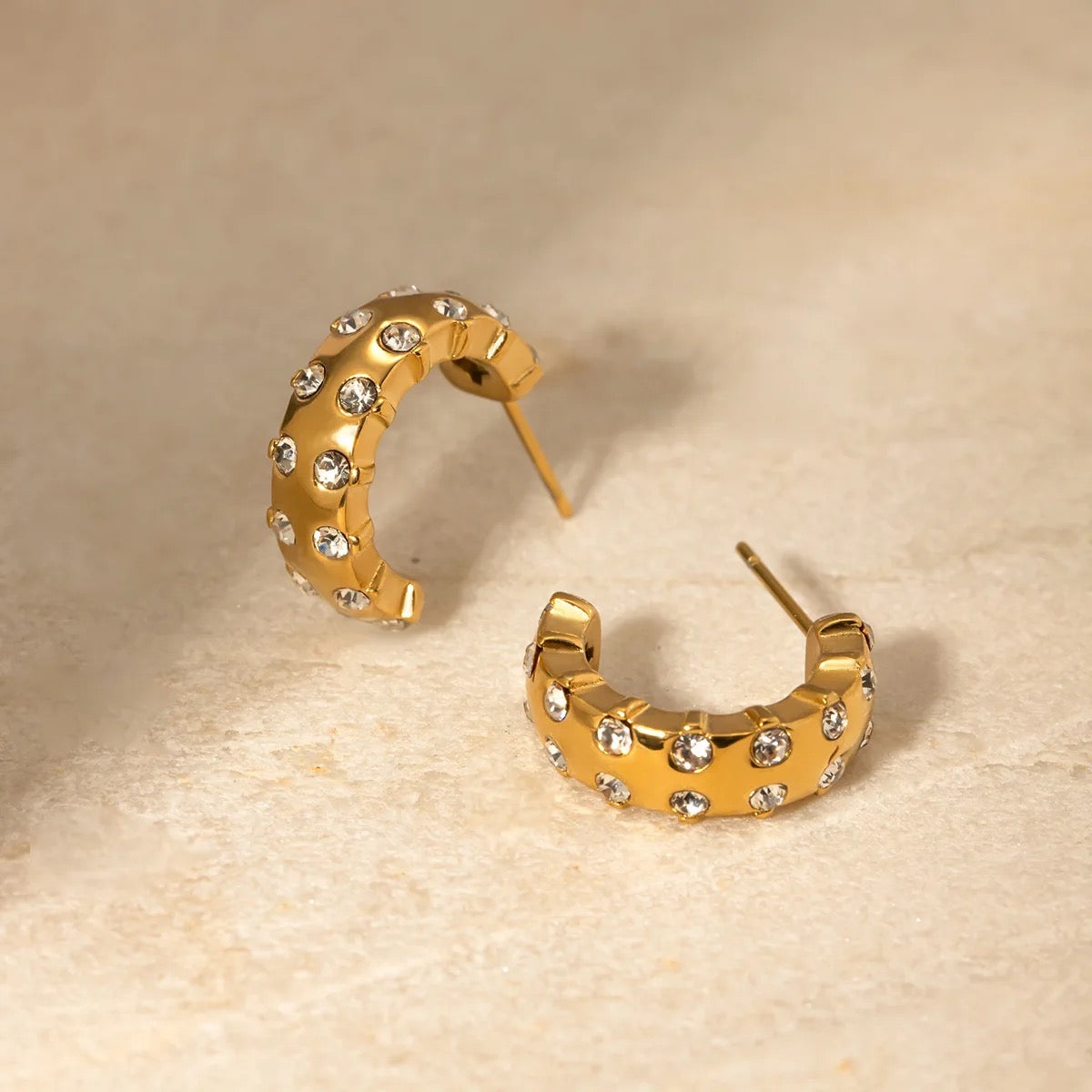 Fion Diamond Gold Hoops
