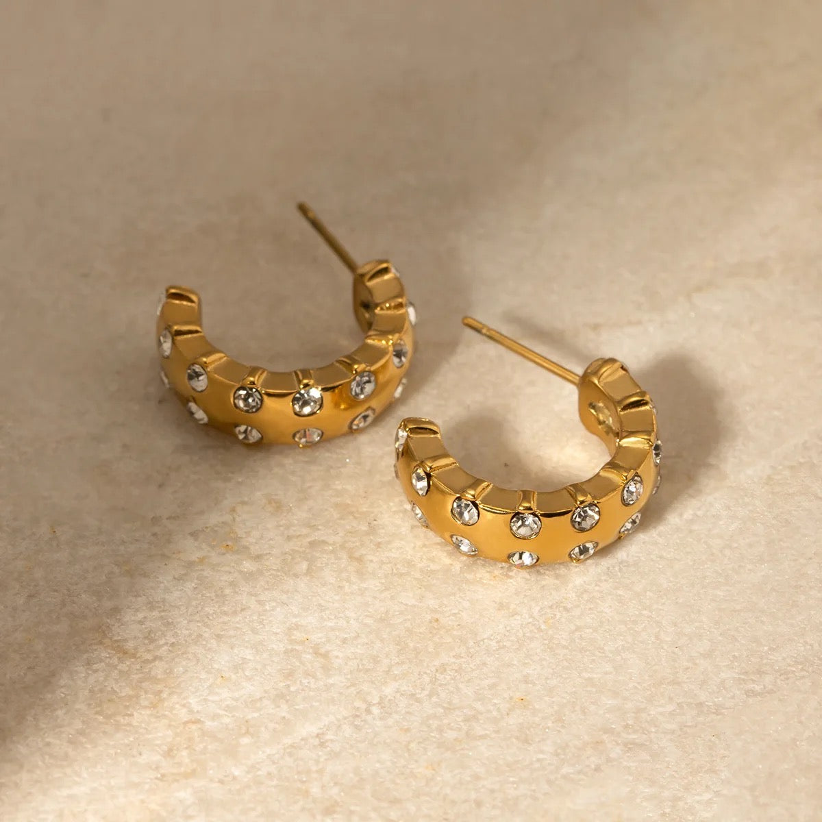 Fion Diamond Gold Hoops