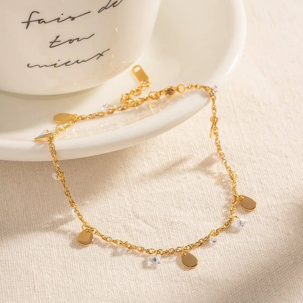 Peridot White Charms Anklet