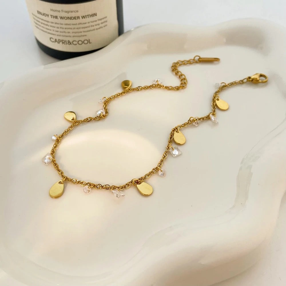 Peridot White Charms Anklet