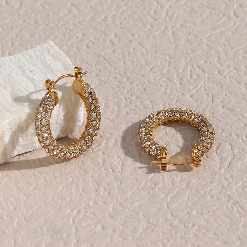 Charlotte Gold Diamond Hoops