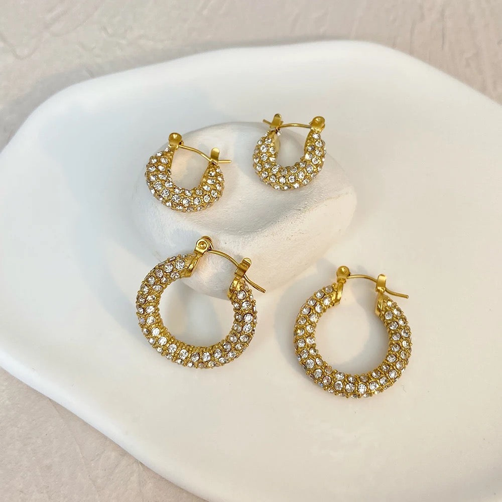 Charlotte Gold Diamond Hoops
