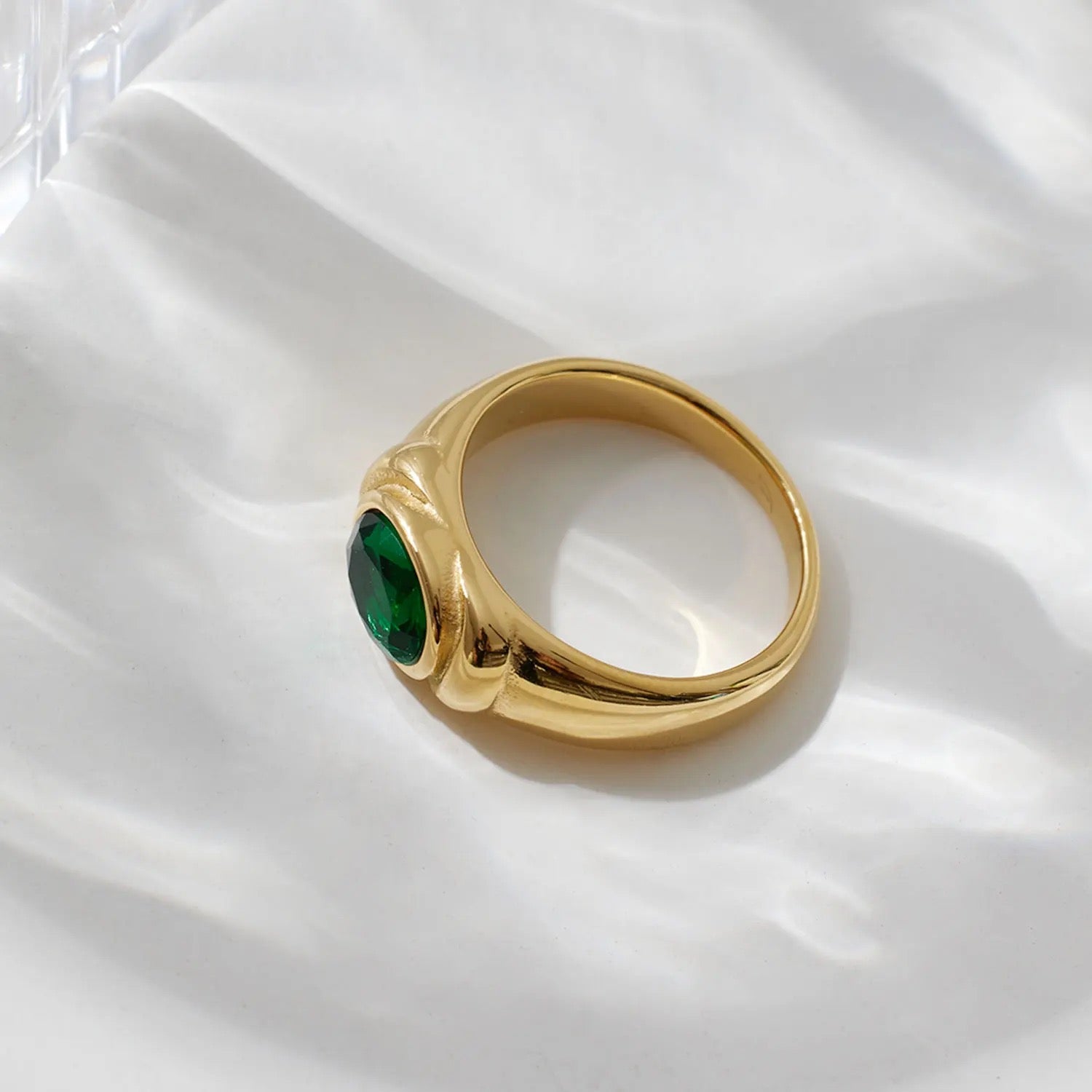 Gemstone Chunky Gold Ring