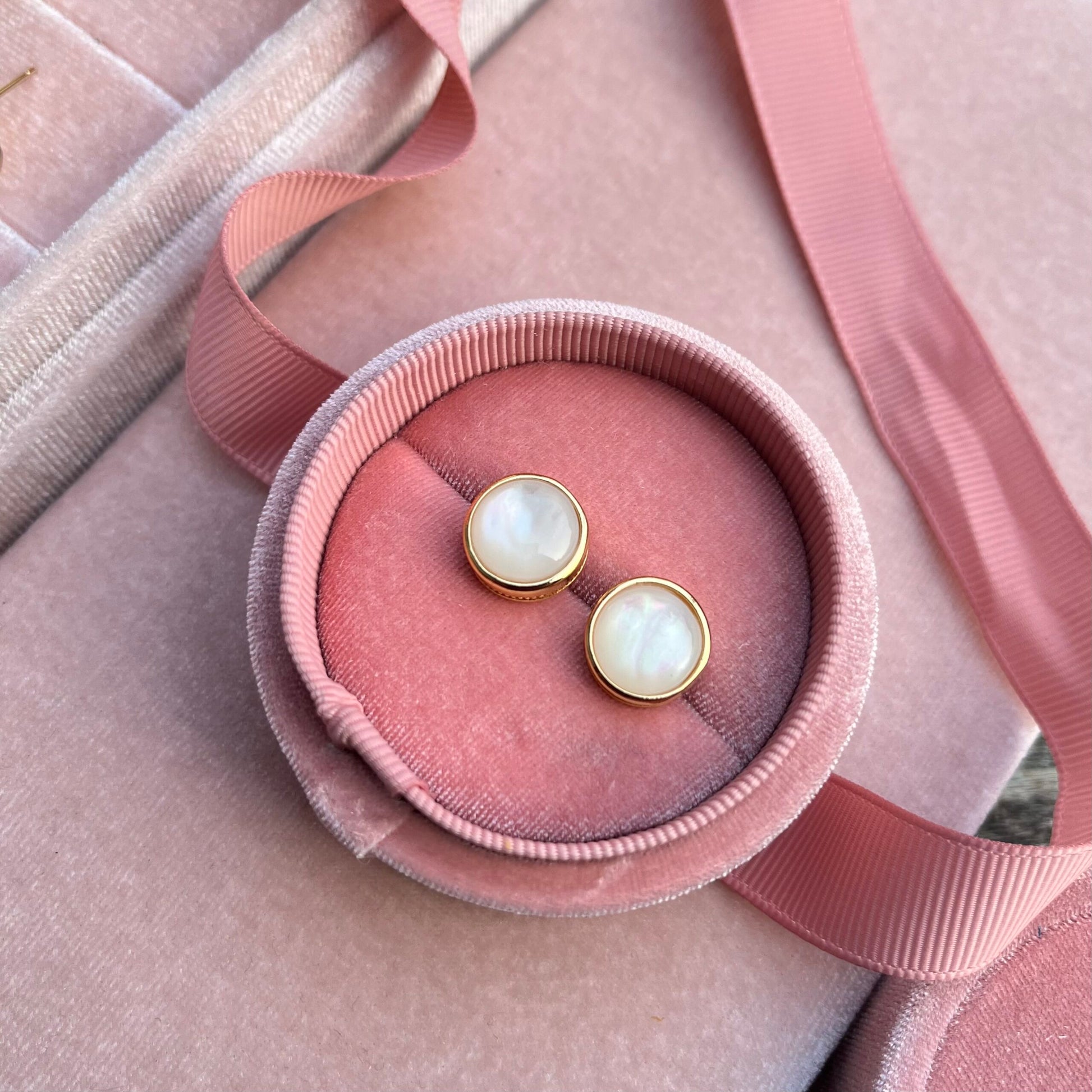 Milky White Round Daily Wear Studs