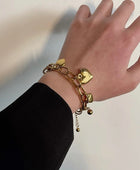 Dolyn Heart Charms Gold Bracelet