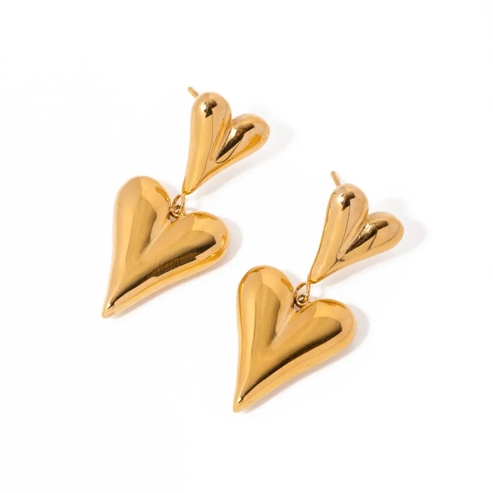Jadina Heart Hanging Earrings